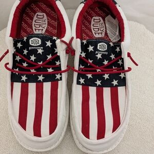 Hey Dude Kids' Americana Flag Canvas Shoes - Red, White & Blue